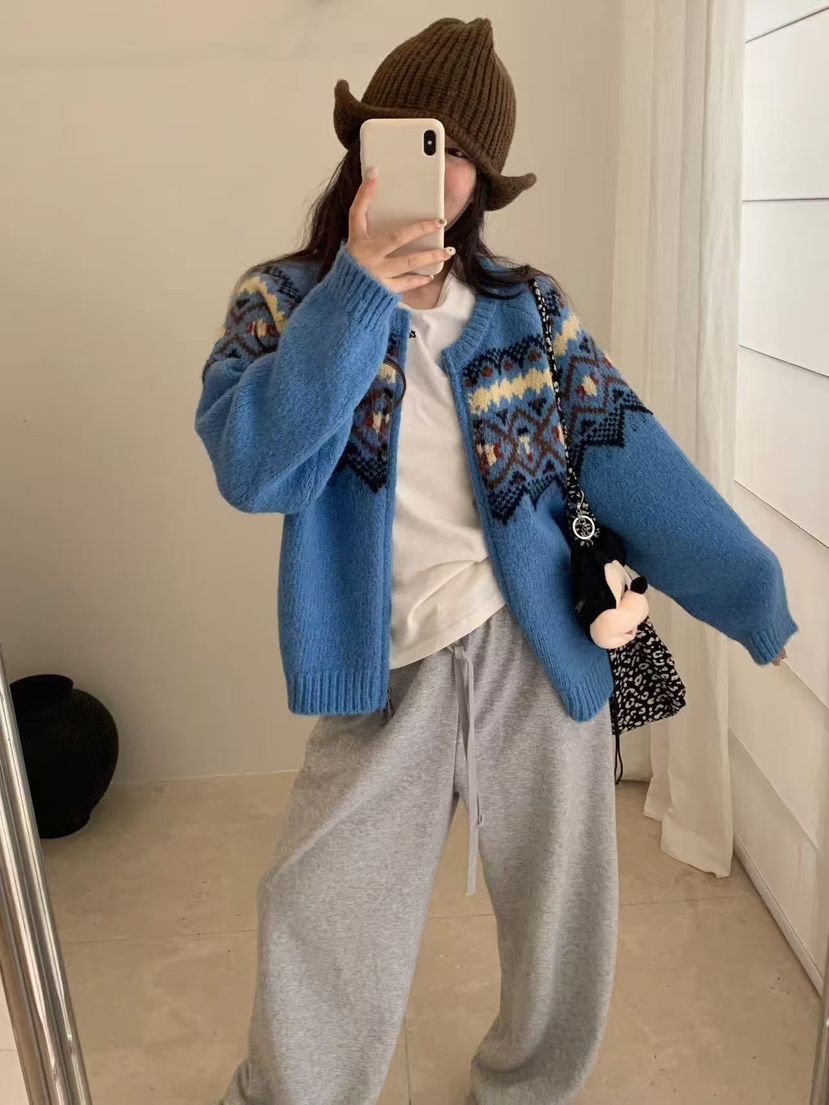 FRILL-T東大門㊣直郵女士新品休閑時尚推薦真品針織衫拉鏈FRILL-T針織衫圖色1