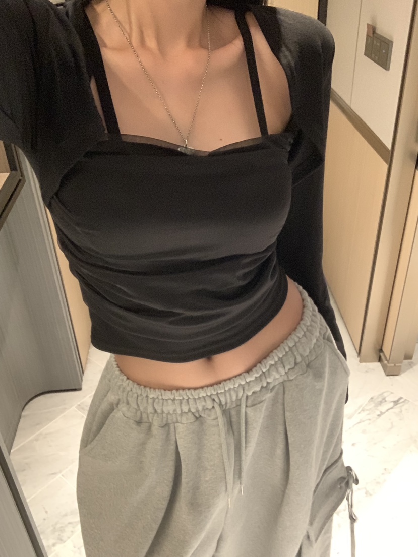 BADCALM韓國代購㊣女士新品人氣時尚真品25秋冬長袖T恤網眼BADCALM長袖T恤