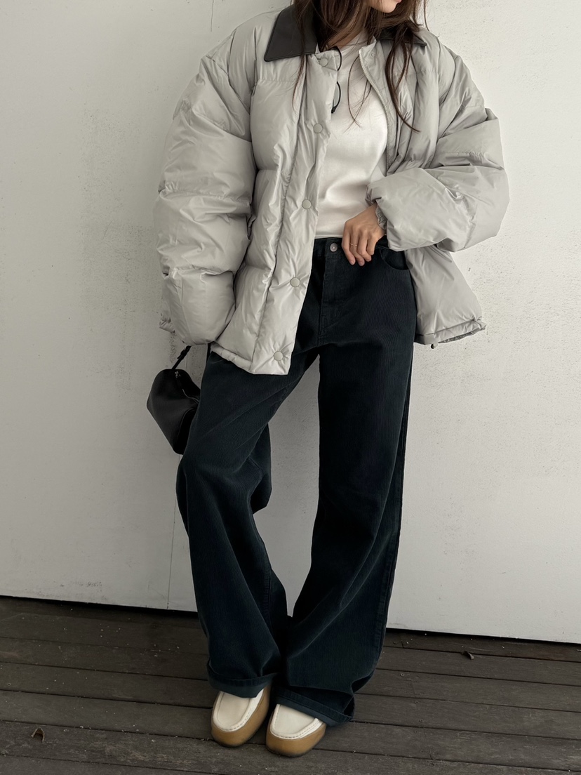 WATER/RIVER韓國直郵㊣女裝新款職業人氣短款棉服皮革拼色絨WATER/RIVER短款棉服