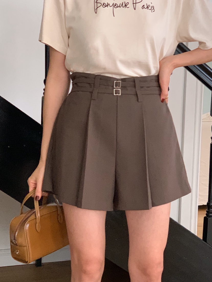 RE:FRESH-L東大門㊣代購女裝新品職業推薦真品休閑短褲含腰帶RE:FRESH短褲