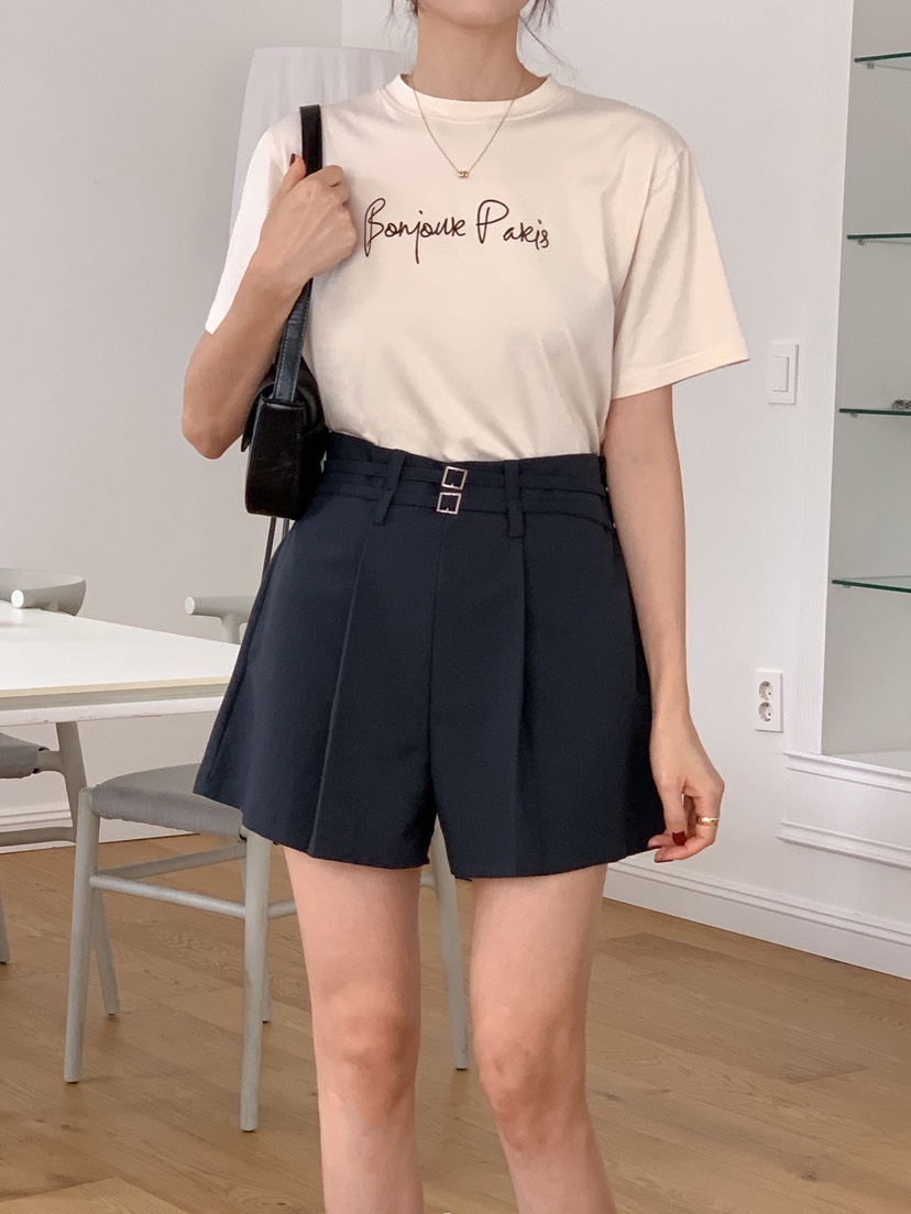 RE:FRESH-L東大門㊣代購女裝新品職業推薦真品休閑短褲含腰帶RE:FRESH短褲