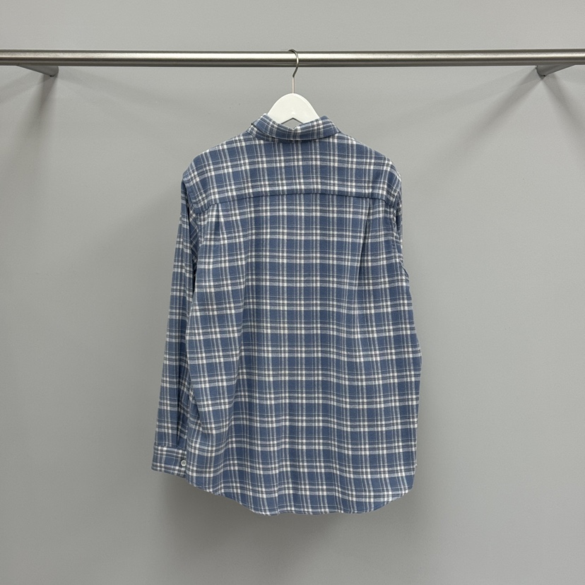 WATER/RIVER東大門㊣代購女裝新品25秋冬襯衫蕾絲衫水洗格紋WATER/RIVER襯衫/蕾絲衫