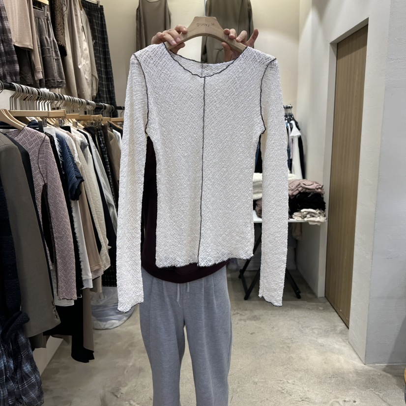 HOLYBANANA韓國代購㊣女裝新品熱賣休閑真品職業25秋冬長袖T恤groovy.H/HOLYBANANA長袖T恤圖色1