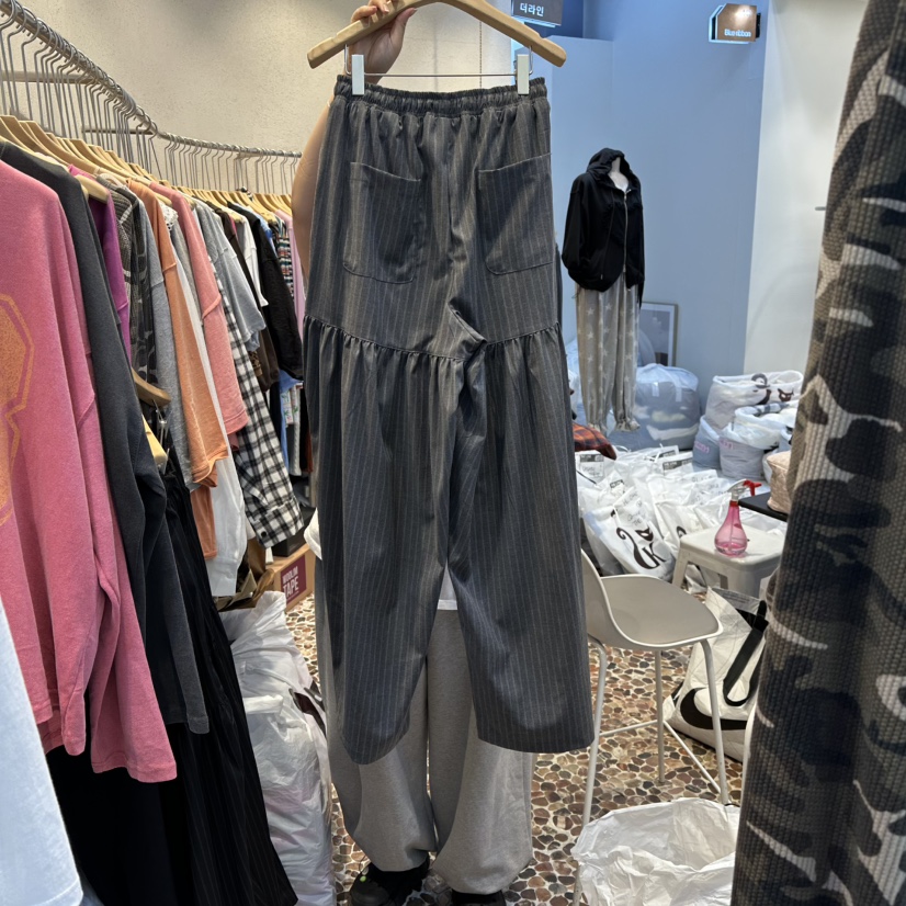 THE LINE-Q東大門㊣代購女裝新品25秋冬推薦休閑褲闊腿褲THE LINE-Q休閑褲