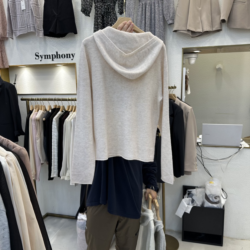 SYMPHONY東大門㊣實拍女士新品熱賣推薦時尚職業衛衣羊毛帽SYMPHONY衛衣
