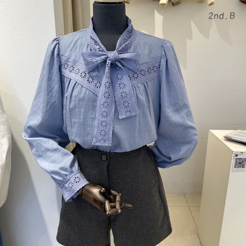 2nd B-S韓國代購㊣女士新款職業25秋冬人氣襯衫蕾絲衫蕾絲2nd B-S襯衫/蕾絲衫圖色2