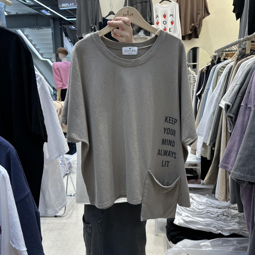 REPLAY韓國直郵㊣女裝新品真品25秋冬熱賣職業休閑人氣時尚T恤REPLAYT恤圖色2