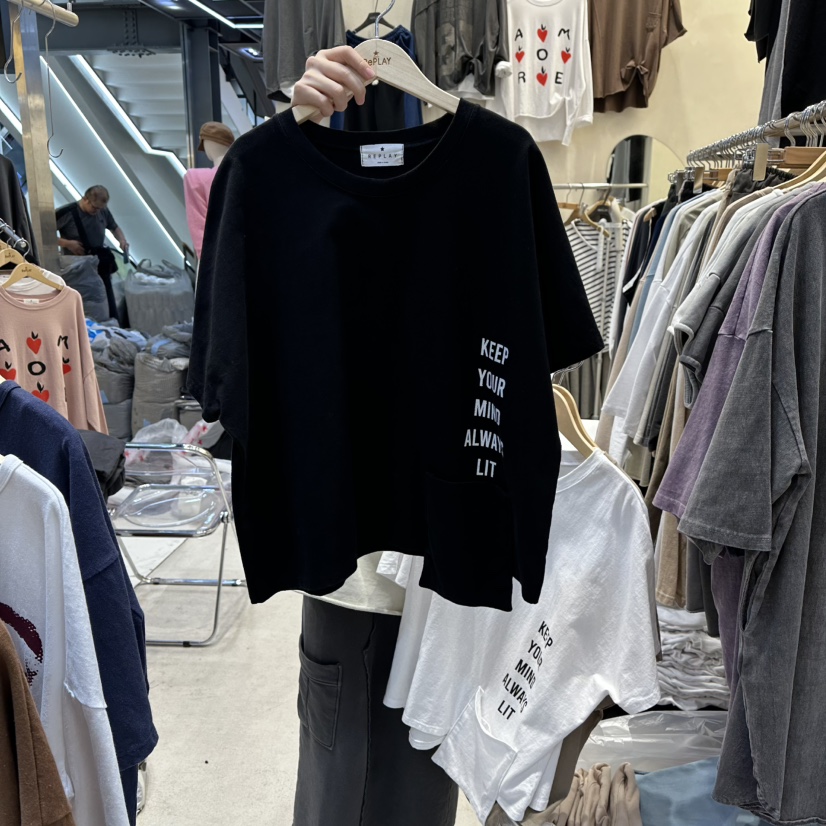 REPLAY韓國直郵㊣女裝新品真品25秋冬熱賣職業休閑人氣時尚T恤REPLAYT恤圖色3
