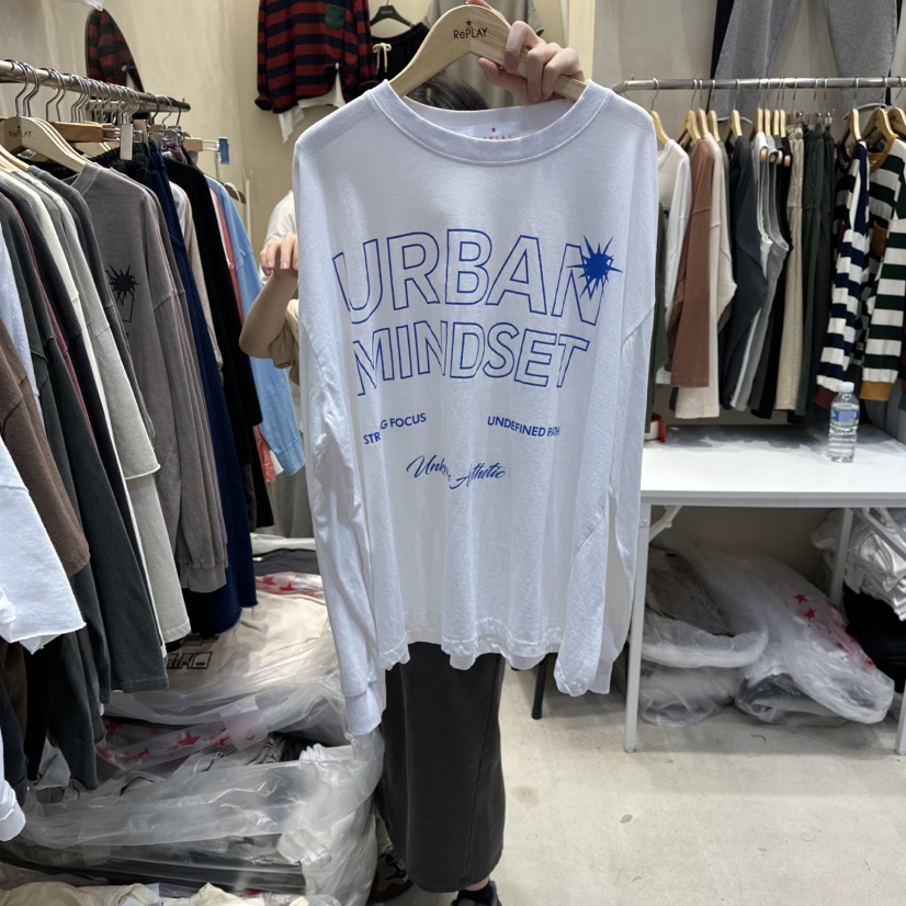 REPLAY東大門㊣直郵女士新品職業25秋冬時尚推薦休閑長袖T恤REPLAY長袖T恤圖色1