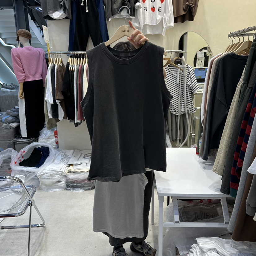 REPLAY東大門㊣代購女裝新款休閑人氣職業真品熱賣吊帶背心REPLAY吊帶/背心圖色3墨色