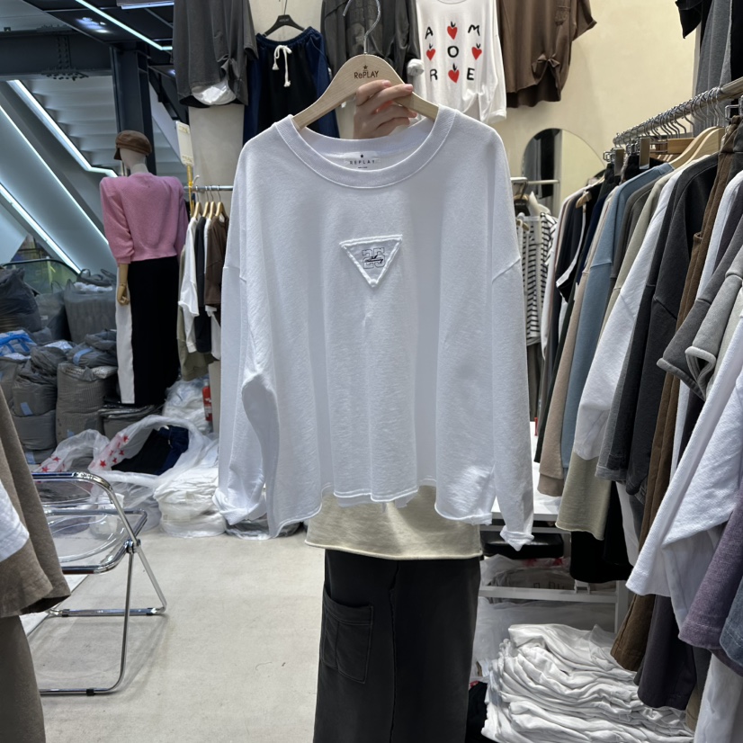 REPLAY東大門㊣代購女士新品人氣時尚推薦真品熱賣職業長袖T恤REPLAY長袖T恤圖色1
