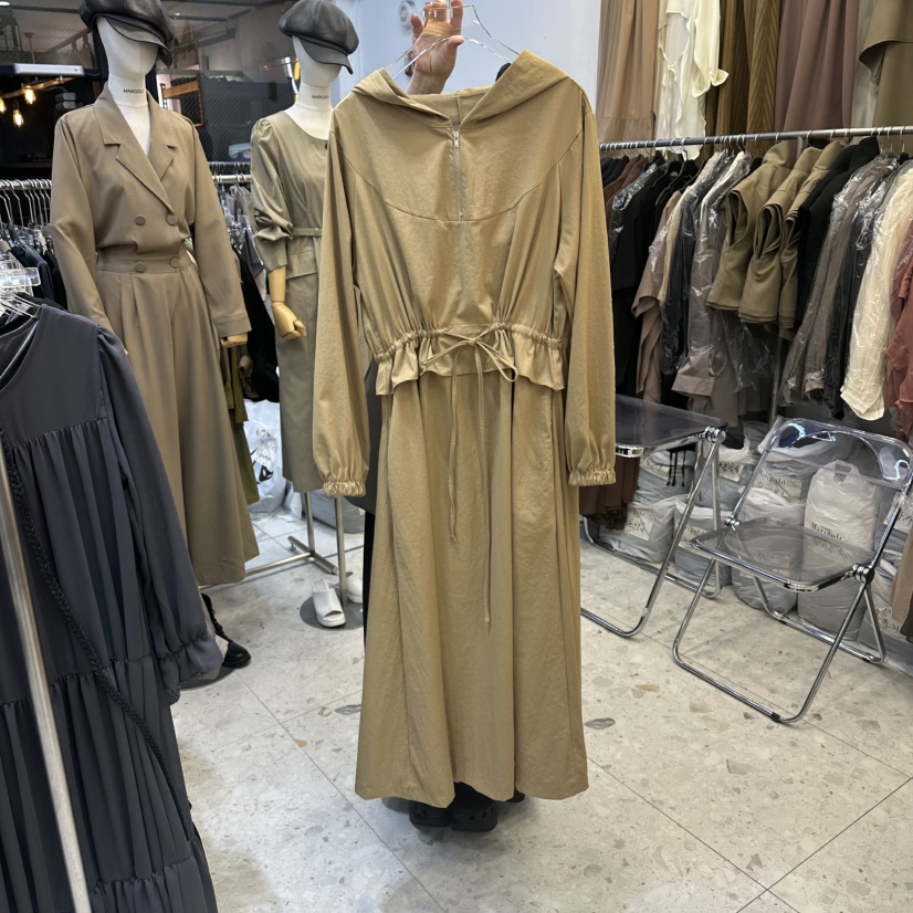 MARIGOLD東大門㊣直郵女士新款人氣休閑職業推薦連衣裙兜帽MARIGOLD連衣裙圖色1