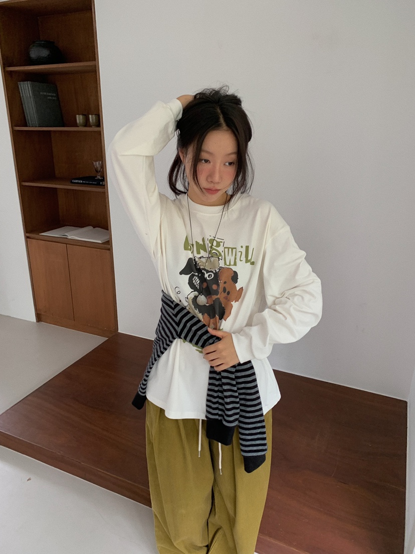 CAMEL-P東大門㊣代購女士新款25秋冬長袖T恤Came_l 家長袖T恤
