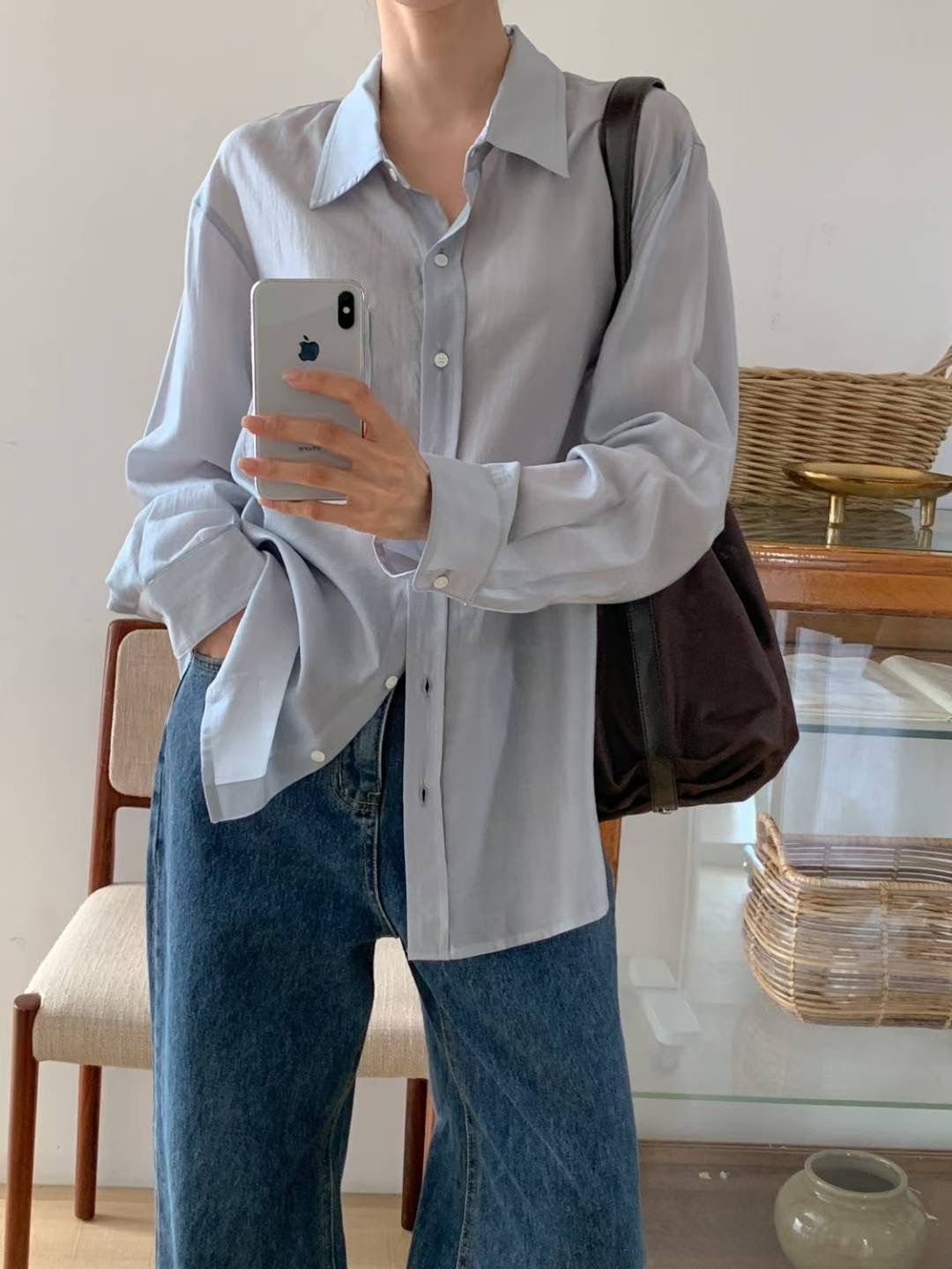 SUNDAY東大門㊣代購女裝新品休閑推薦職業25秋冬襯衫蕾絲衫SUNDAY襯衫/蕾絲衫圖色3
