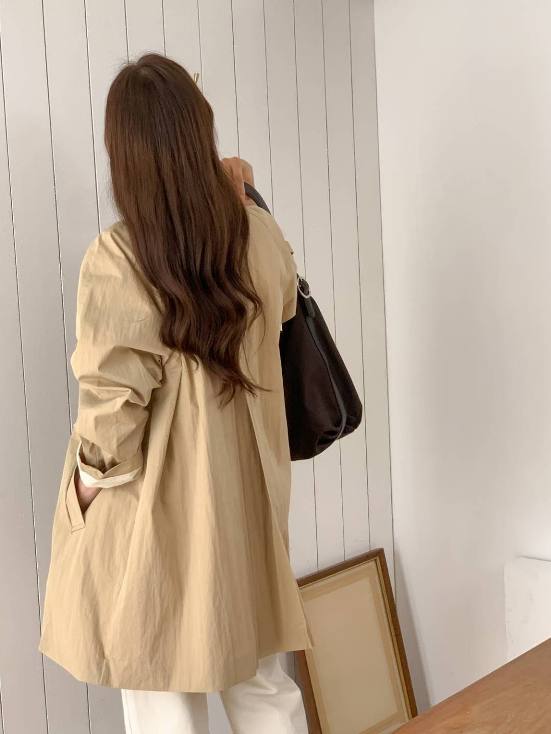 SUNDAY東大門㊣直郵女裝新款時尚人氣熱賣職業25秋冬長款風衣SUNDAY長款風衣