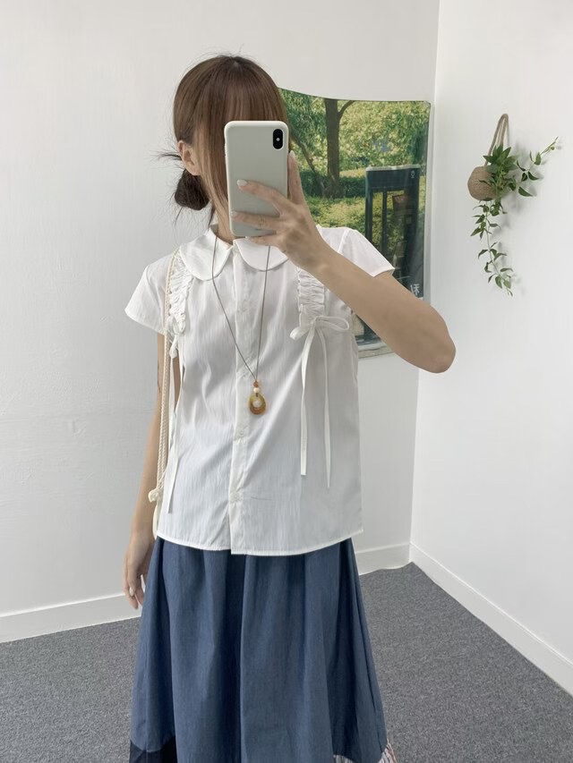 WOOJOO東大門㊣實拍女裝新款時尚人氣25秋冬熱賣襯衫蕾絲衫WOOJOO襯衫/蕾絲衫