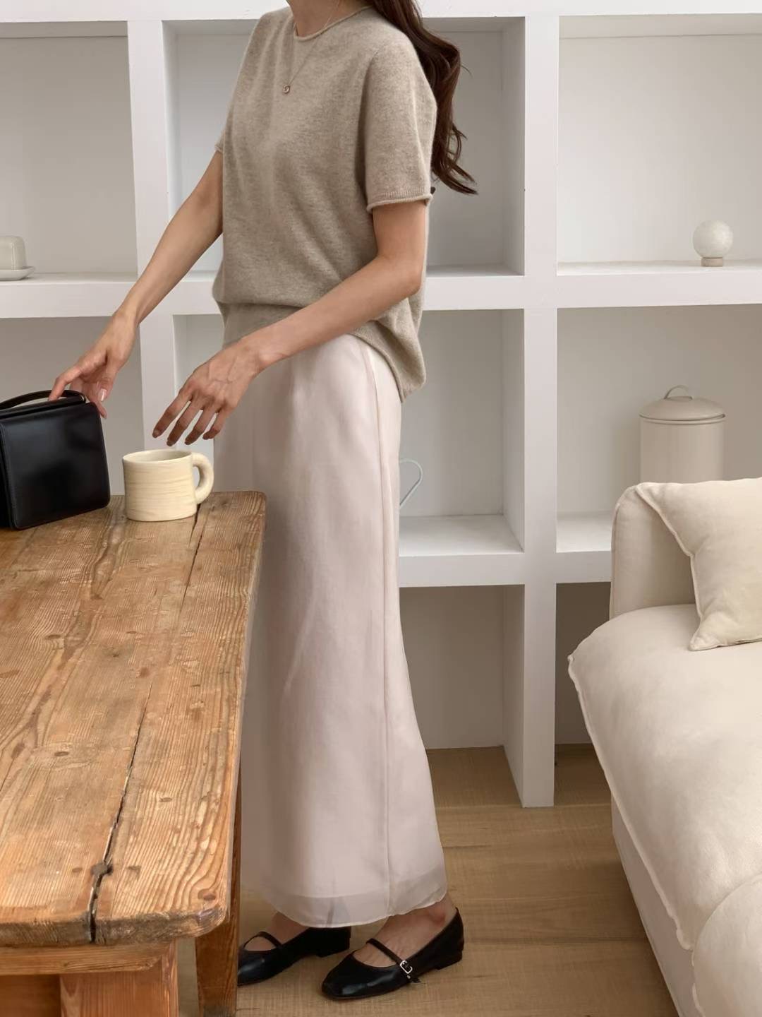 SUNDAY東大門㊣直郵女士新品25秋冬職業人氣休閑長裙歐根紗SUNDAY長裙