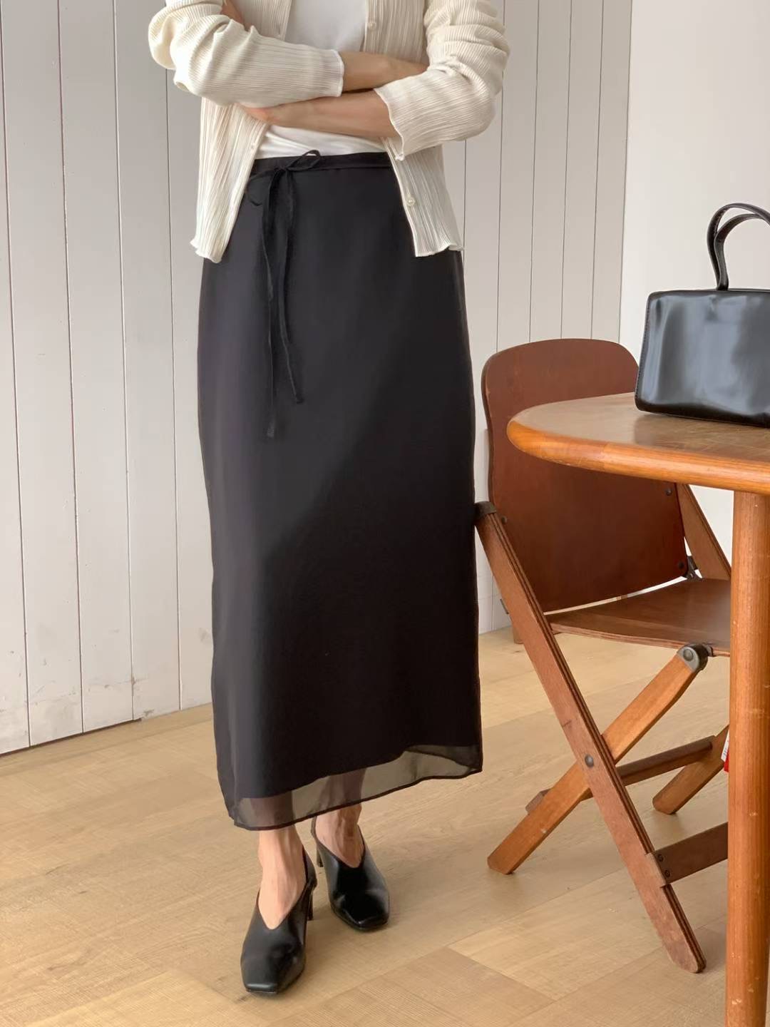 SUNDAY東大門㊣直郵女士新品25秋冬職業人氣休閑長裙歐根紗SUNDAY長裙圖色2