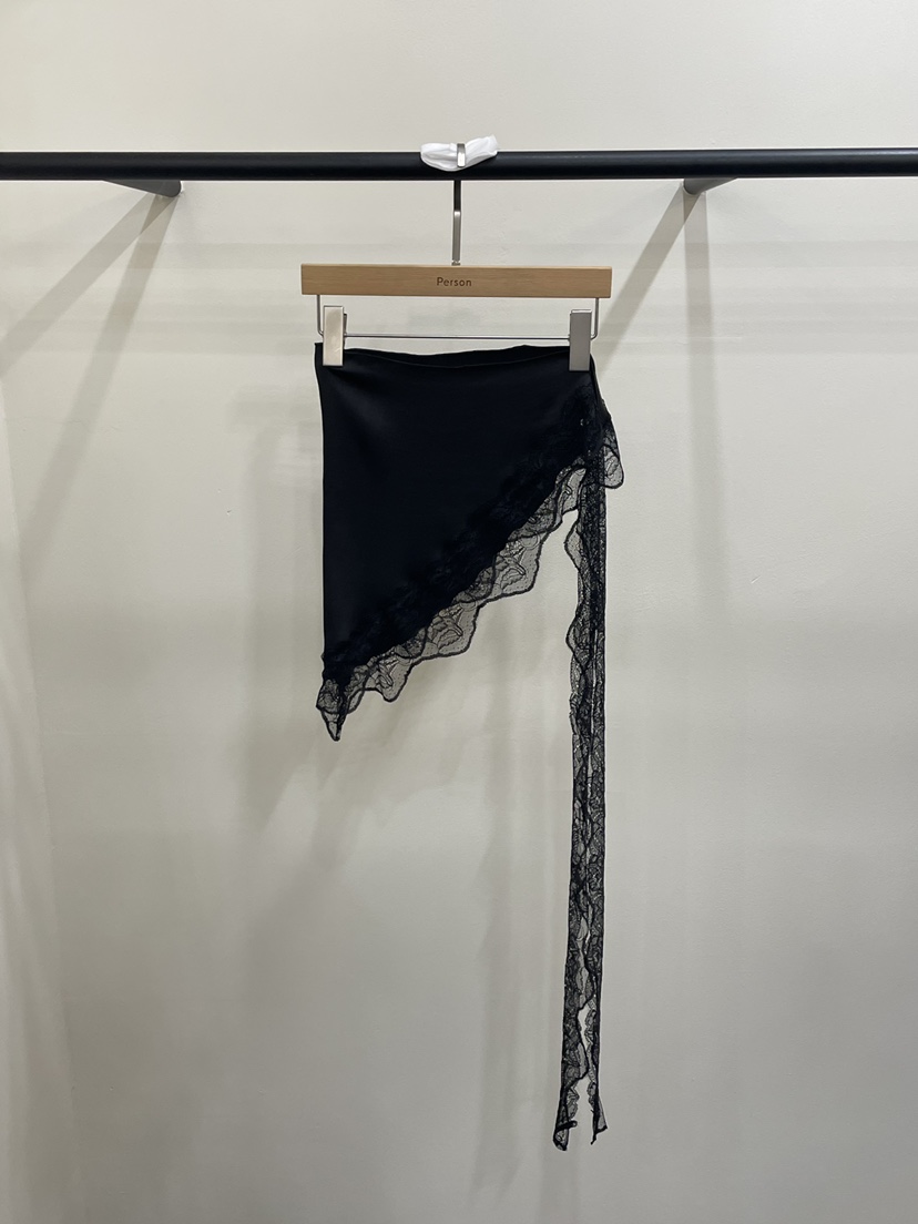 PERSON東大門㊣實拍女裝新品休閑熱賣真品短裙裹身裙蕾絲緞面PERSON短裙圖色3