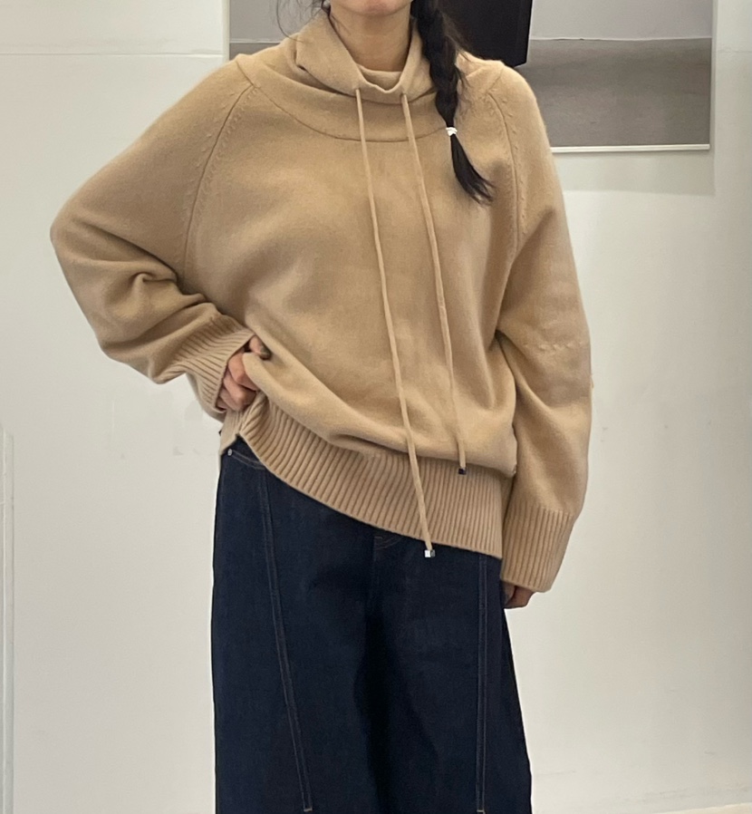 NEOUL東大門㊣直郵女裝新品休閑時尚推薦熱賣25秋冬人氣針織衫NEOUL/ahin雙領標簽針織衫