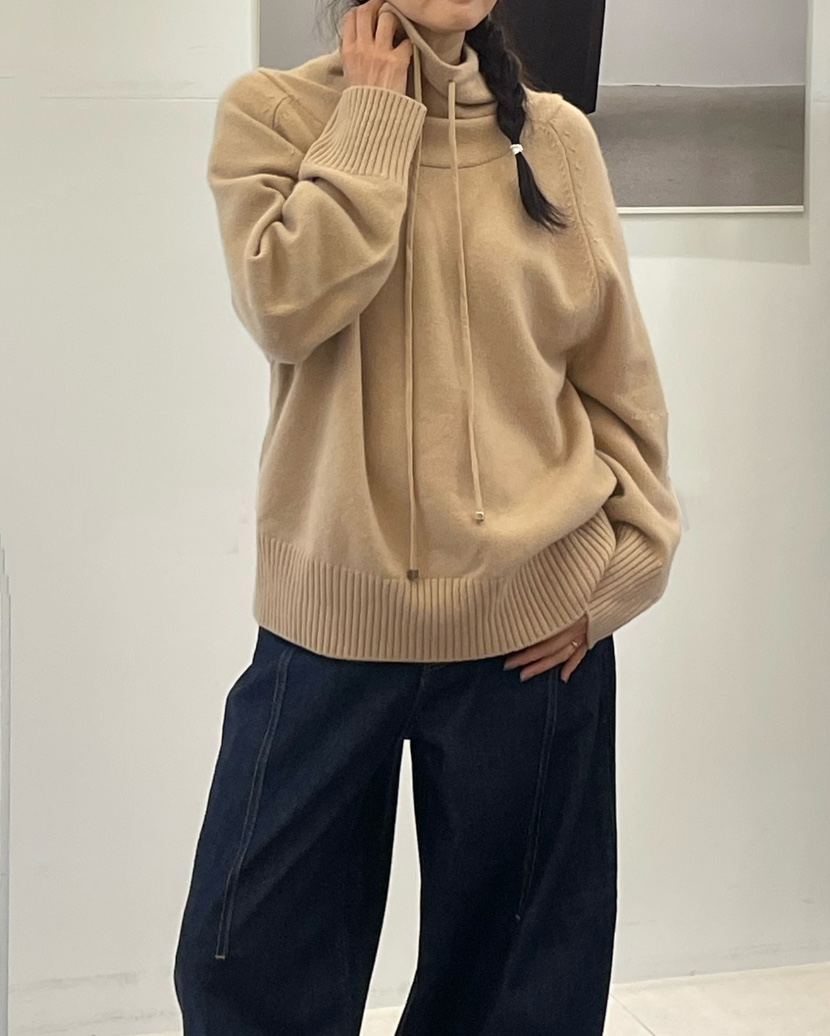 NEOUL東大門㊣直郵女裝新品休閑時尚推薦熱賣25秋冬人氣針織衫NEOUL/ahin雙領標簽針織衫