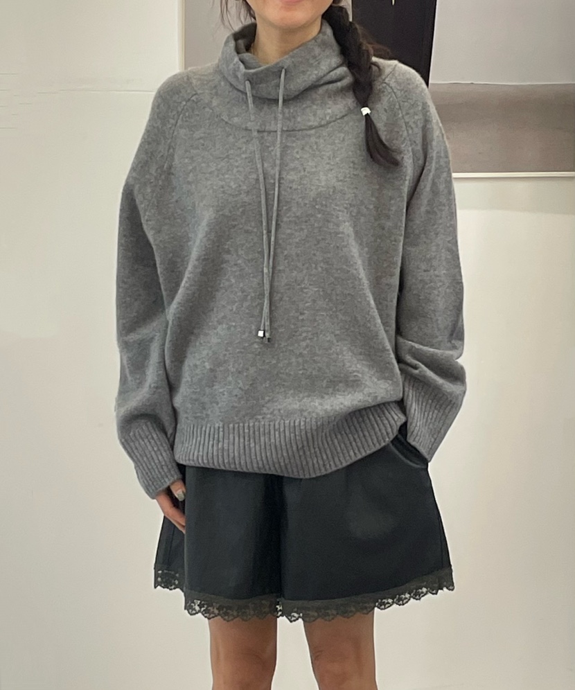 NEOUL東大門㊣直郵女裝新品休閑時尚推薦熱賣25秋冬人氣針織衫NEOUL/ahin雙領標簽針織衫