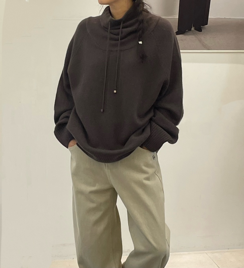 NEOUL東大門㊣直郵女裝新品休閑時尚推薦熱賣25秋冬人氣針織衫NEOUL/ahin雙領標簽針織衫