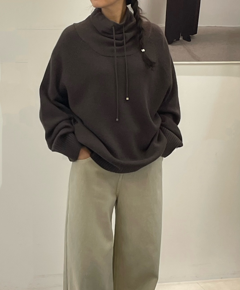 NEOUL東大門㊣直郵女裝新品休閑時尚推薦熱賣25秋冬人氣針織衫NEOUL/ahin雙領標簽針織衫