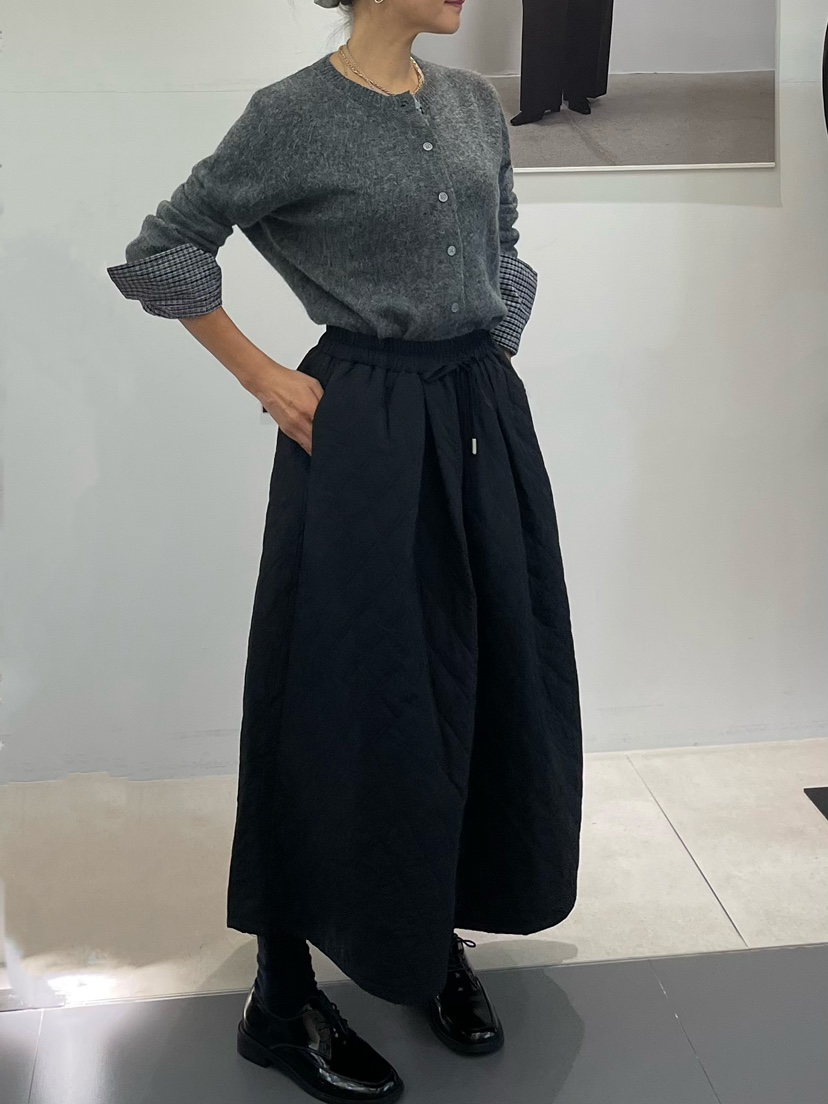 NEOUL韓國代購㊣女裝新品推薦真品人氣25秋冬休閑時尚長裙絎縫NEOUL/ahin雙領標簽長裙
