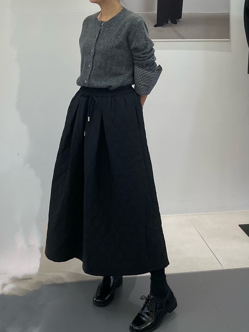 NEOUL韓國代購㊣女裝新品推薦真品人氣25秋冬休閑時尚長裙絎縫NEOUL/ahin雙領標簽長裙