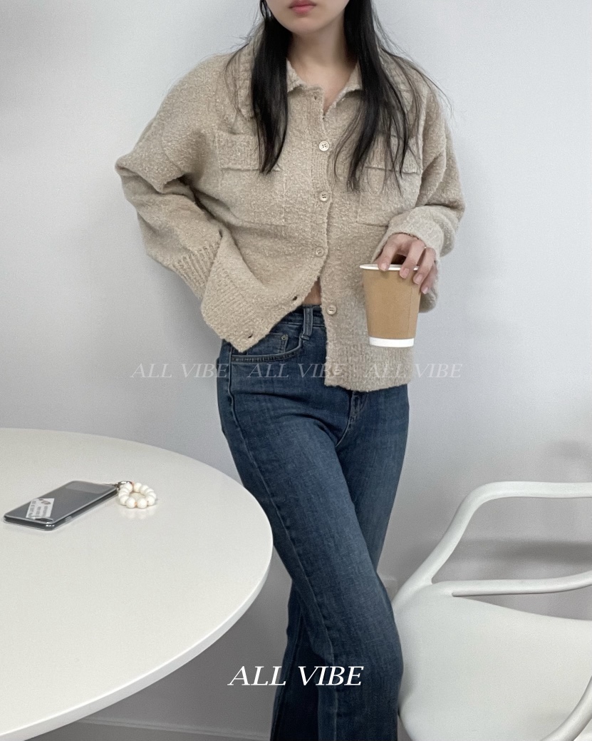 ALLVIBE韓國直郵㊣女裝新款時尚熱賣真品推薦休閑人氣毛衣口袋ALLVIBE毛衣