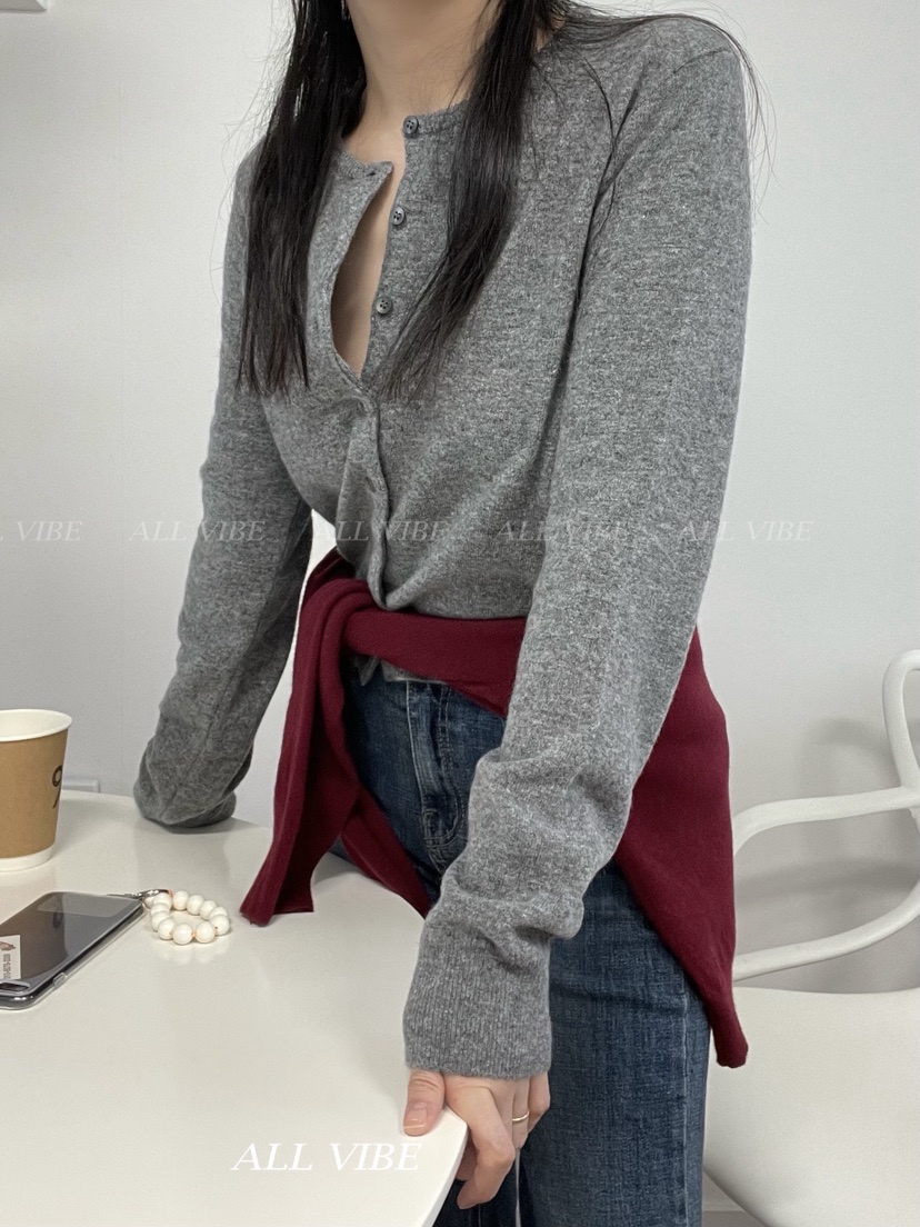 ALLVIBE韓國直郵㊣女士新品休閑職業人氣25秋冬時尚推薦針織衫ALLVIBE針織衫