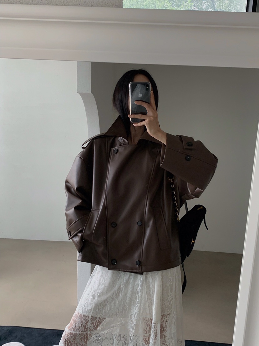 VERANDA韓國直郵㊣女士新款熱賣休閑推薦時尚職業真品夾克皮革VERANDA夾克