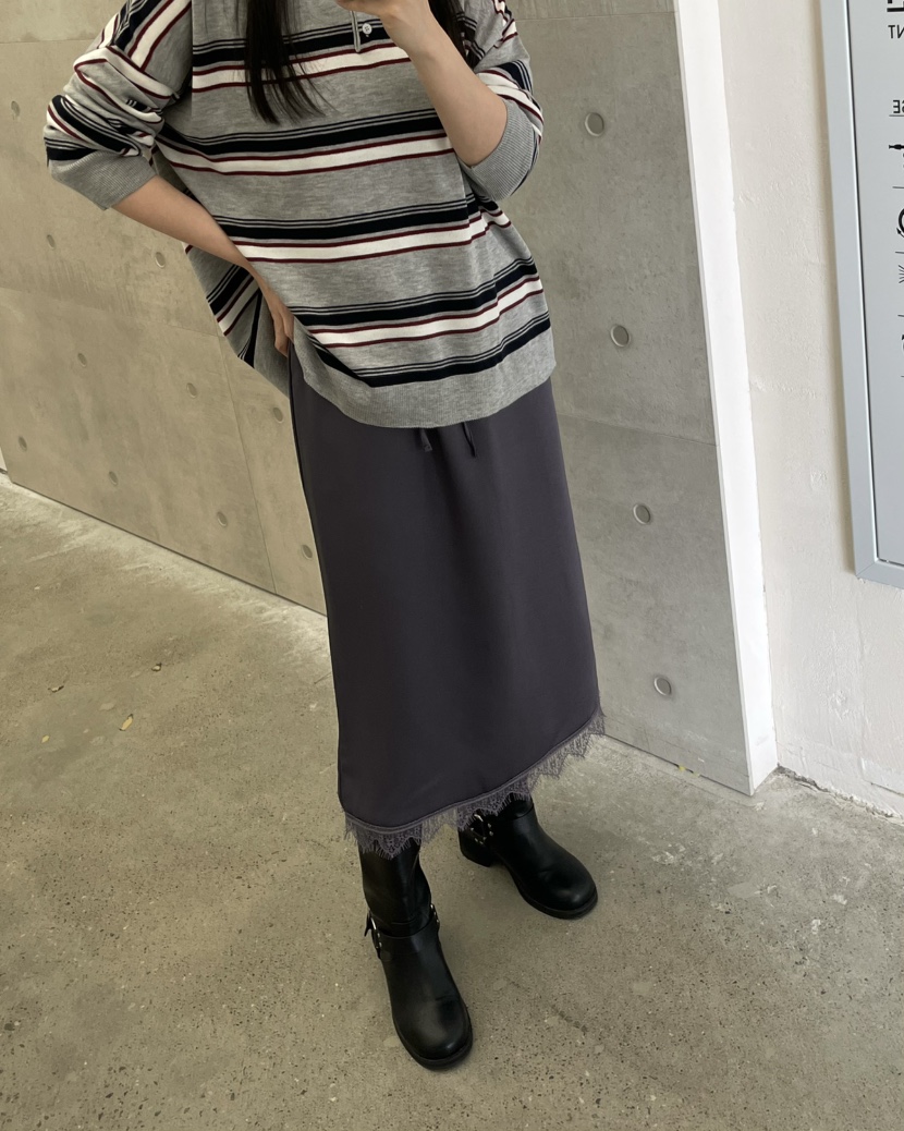 ALLVIBE東大門㊣代購女士新品熱賣真品休閑半身裙中短裙蕾絲ALLVIBE半身裙/中短裙圖色2