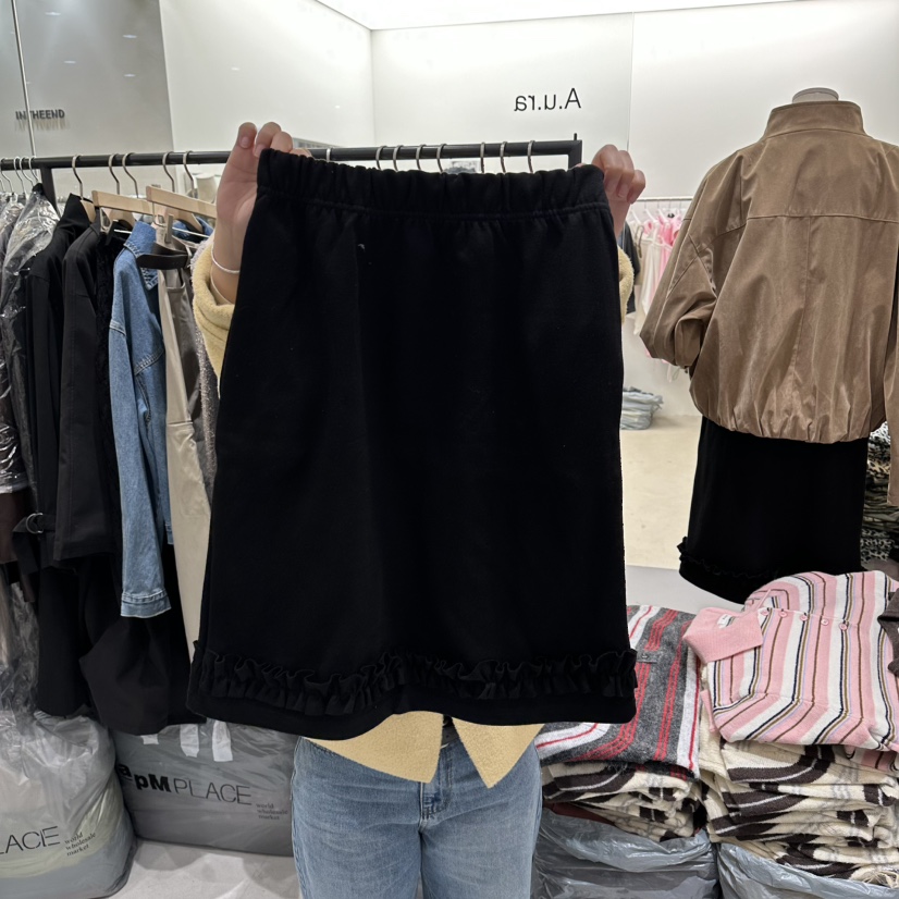 AURA東大門㊣實拍女裝新品時尚25秋冬熱賣職業半身裙中短裙Au ra半身裙/中短裙圖色3黑色