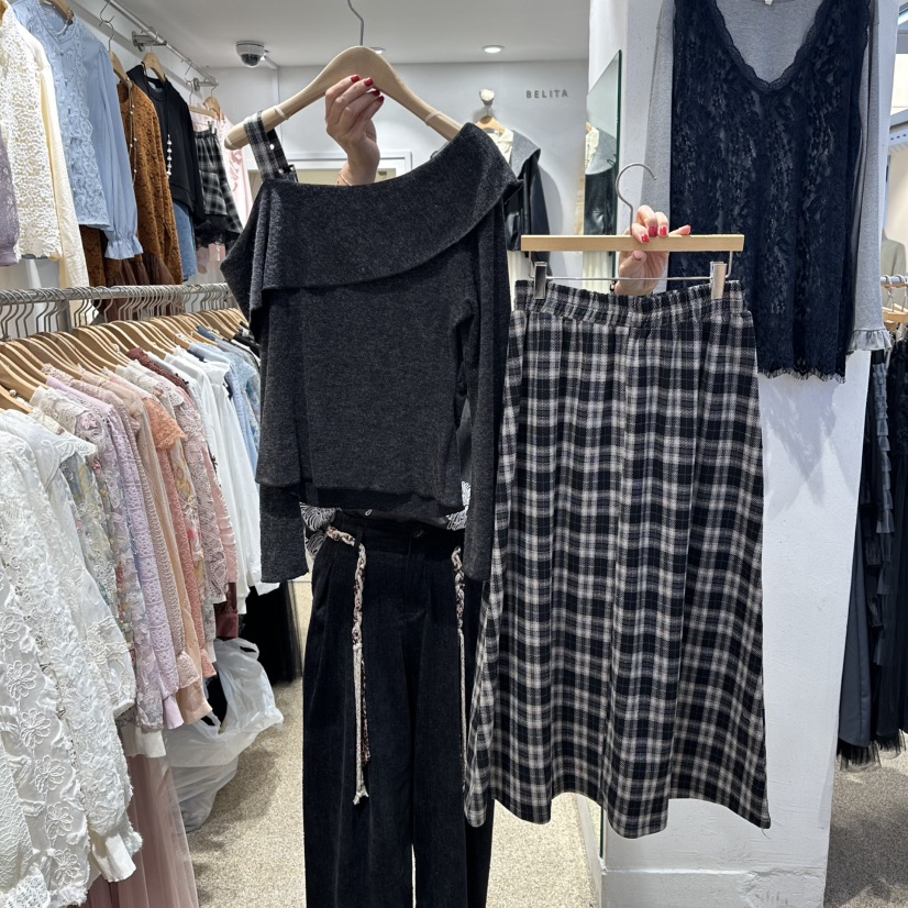 BELITA東大門㊣直郵女裝新品真品25秋冬推薦套裝兩件套格紋BELITA套裝