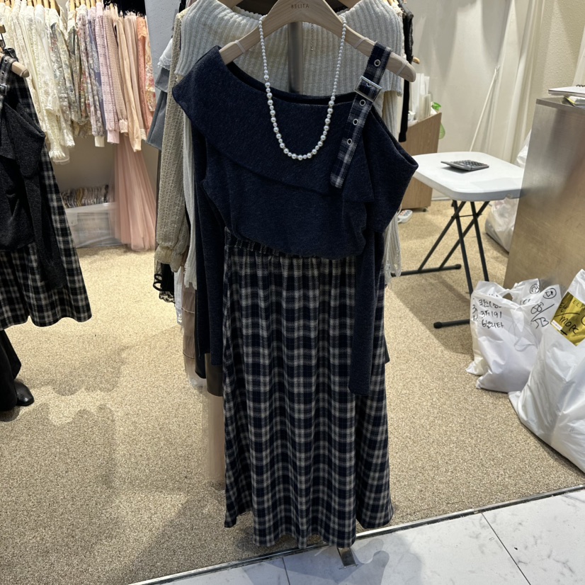 BELITA東大門㊣直郵女裝新品真品25秋冬推薦套裝兩件套格紋BELITA套裝圖色1