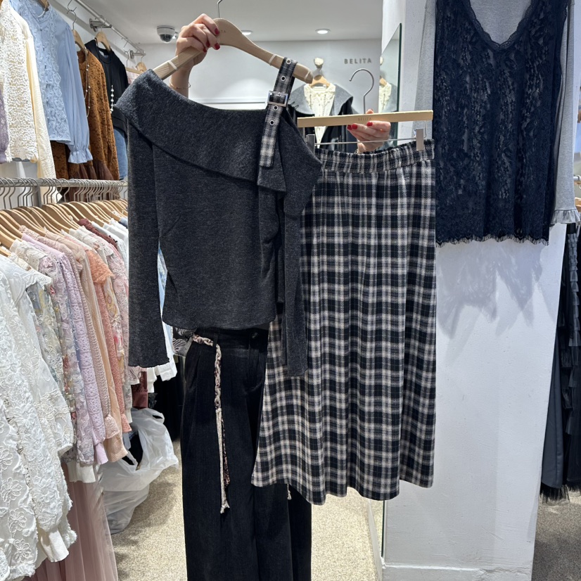 BELITA東大門㊣直郵女裝新品真品25秋冬推薦套裝兩件套格紋BELITA套裝圖色2