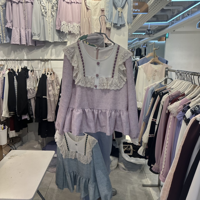 PAPA韓國直郵㊣女士新品時尚職業人氣熱賣25秋冬襯衫蕾絲衫PAPA襯衫/蕾絲衫圖色1