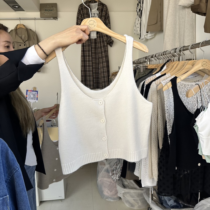 HOJAE東大門㊣實拍女士新品休閑25秋冬人氣吊帶背心不含內搭MID-LEVEL JUMP吊帶/背心圖色1