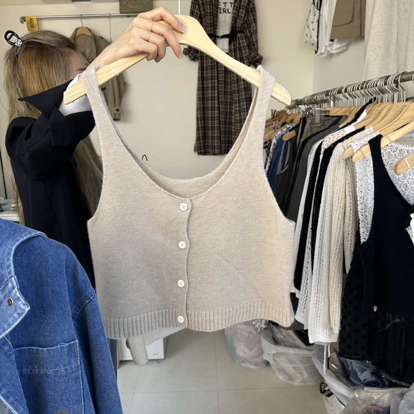 HOJAE東大門㊣實拍女士新品休閑25秋冬人氣吊帶背心不含內搭MID-LEVEL JUMP吊帶/背心圖色2