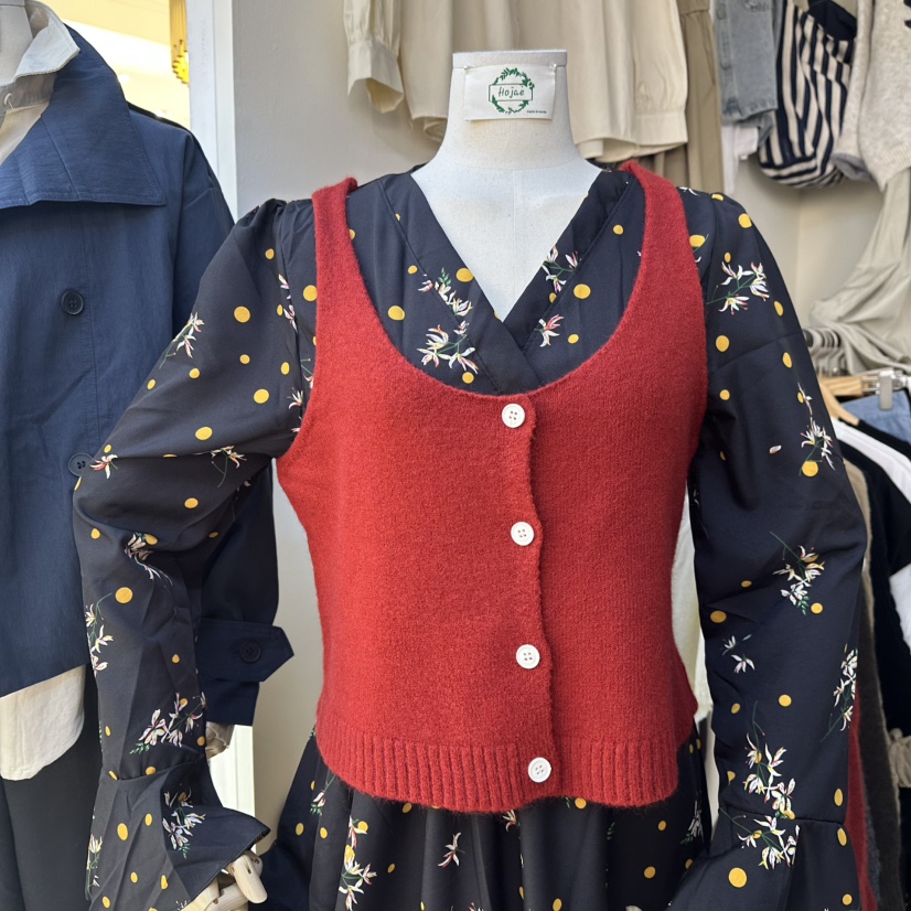 HOJAE東大門㊣實拍女士新品休閑25秋冬人氣吊帶背心不含內搭MID-LEVEL JUMP吊帶/背心圖色3