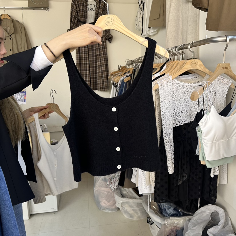 HOJAE東大門㊣實拍女士新品休閑25秋冬人氣吊帶背心不含內搭MID-LEVEL JUMP吊帶/背心圖色4