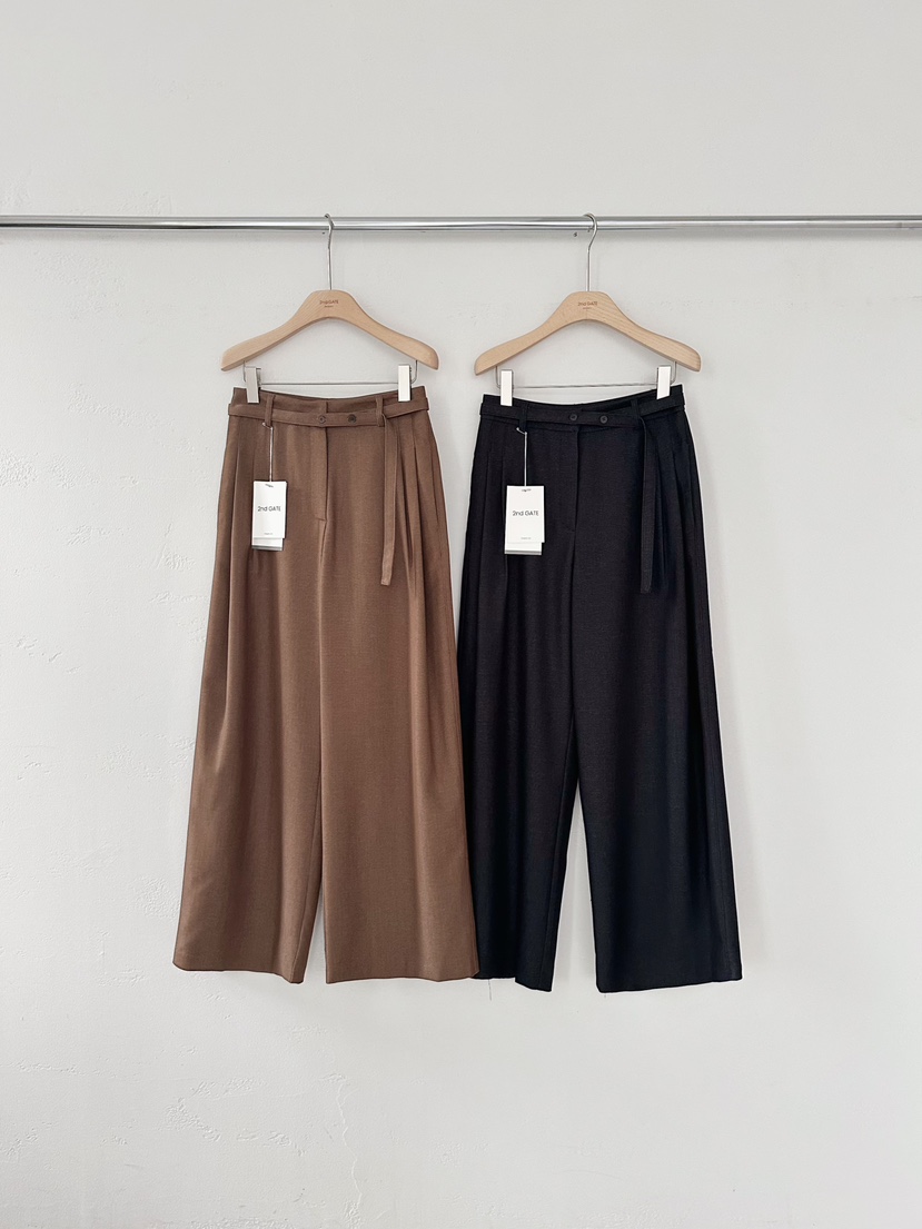 2ND GATE東大門㊣代購女裝新品熱賣25秋冬休閑休閑褲含腰帶2ND GATE休閑褲