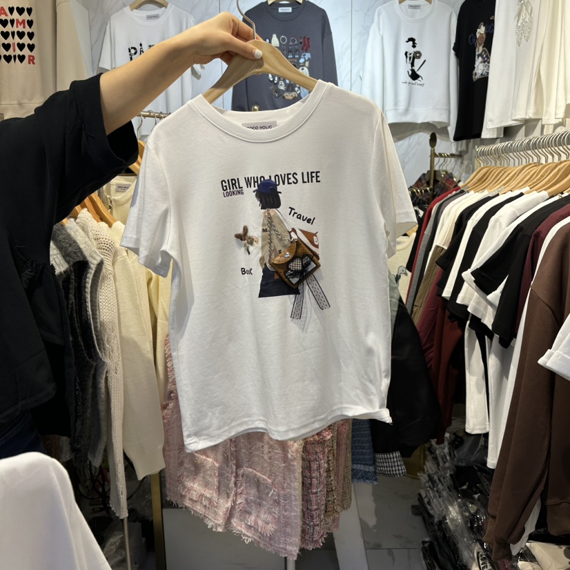 COCO HOLIC韓國代購㊣女裝新品職業推薦休閑熱賣人氣25秋冬T恤COCO HOLICT恤圖色1