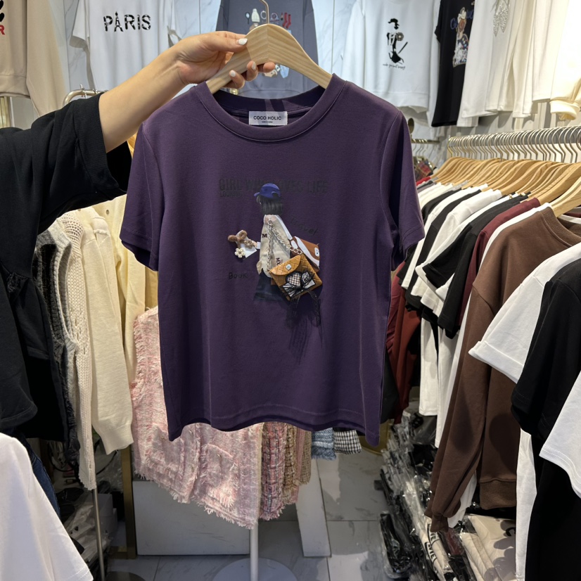 COCO HOLIC韓國代購㊣女裝新品職業推薦休閑熱賣人氣25秋冬T恤COCO HOLICT恤圖色2