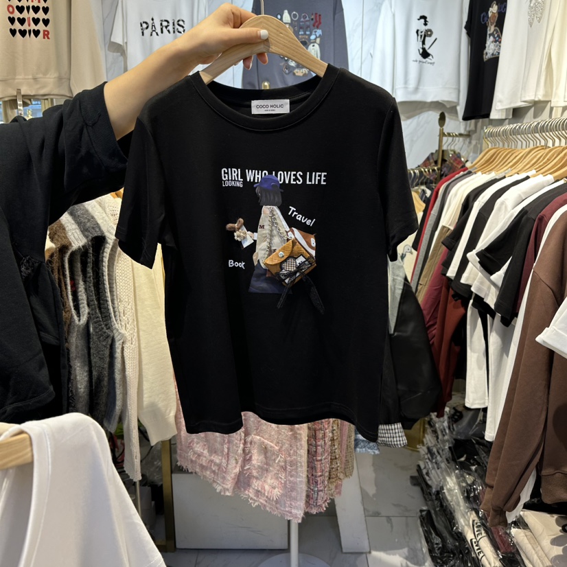 COCO HOLIC韓國代購㊣女裝新品職業推薦休閑熱賣人氣25秋冬T恤COCO HOLICT恤圖色4