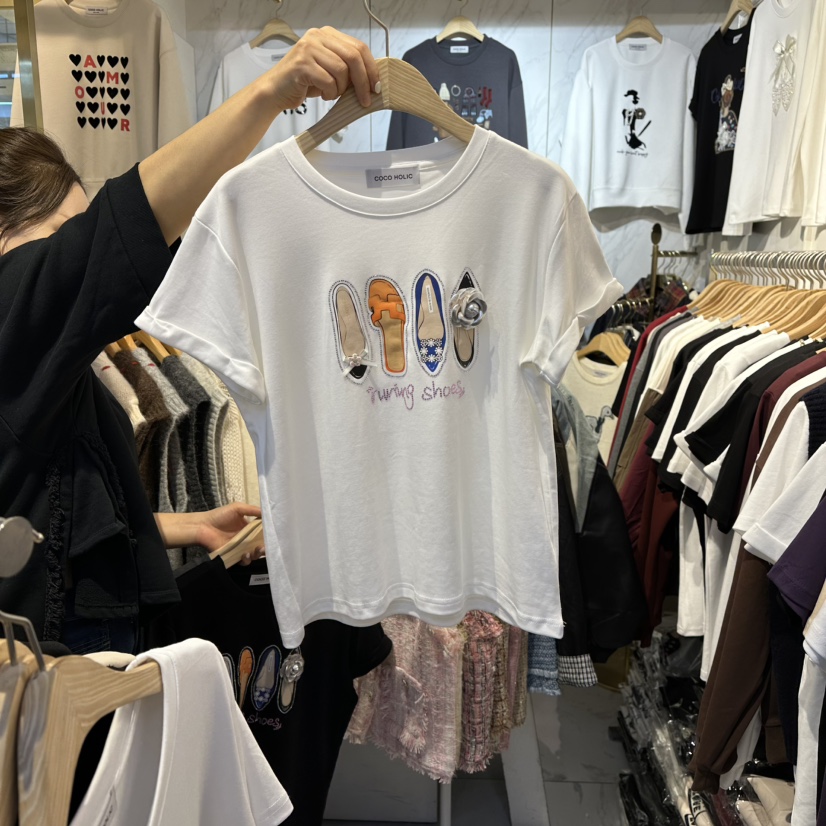 COCO HOLIC東大門㊣代購女士新品熱賣休閑25秋冬時尚職業T恤COCO HOLICT恤圖色1