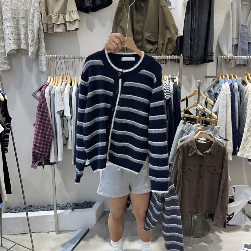 HIPTIQUE東大門㊣代購女裝新品25秋冬真品職業休閑針織衫開衫HIPTIQUE針織衫圖色1深藍色