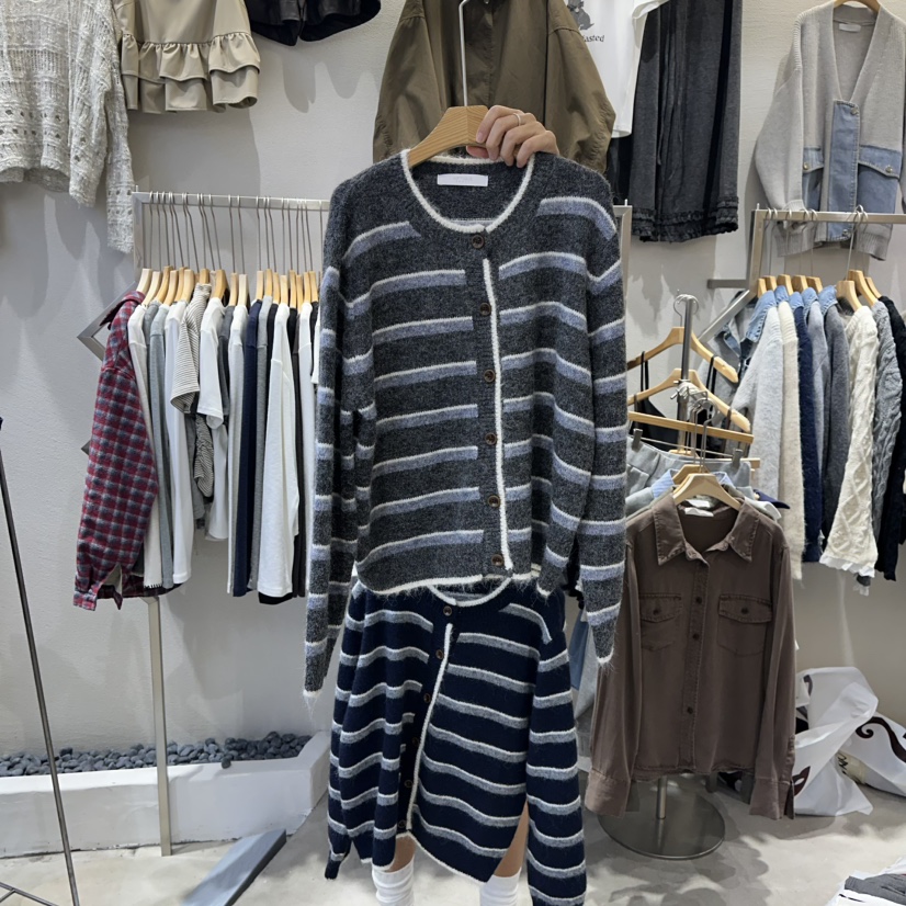 HIPTIQUE東大門㊣代購女裝新品25秋冬真品職業休閑針織衫開衫HIPTIQUE針織衫圖色2灰色